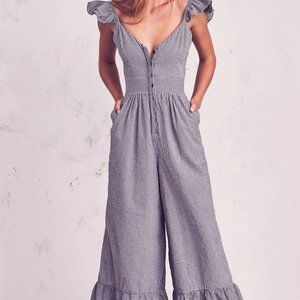 Edeline Ruffle Jumpsuit - Black/White (Sz 10)